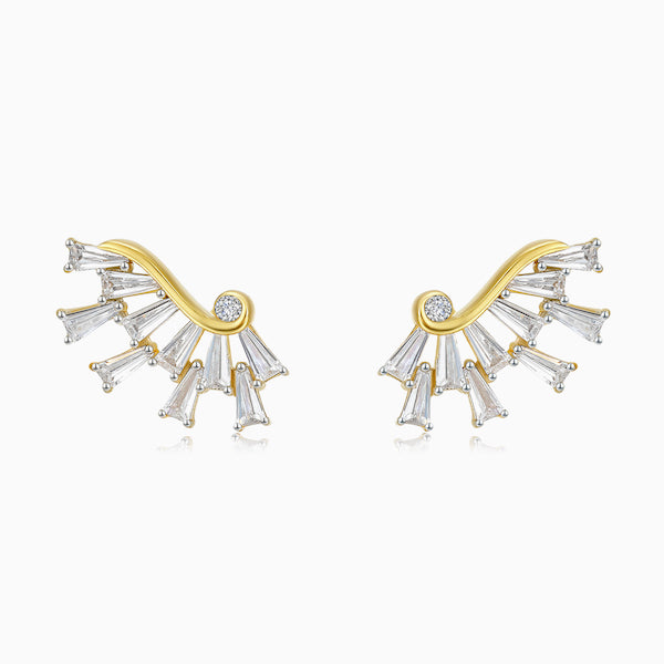 Crystal Angel Wings Ear Studs in 18k Gold Vermeil