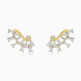 Crystal Angel Wings Ear Studs in 18k Gold Vermeil