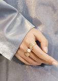 Double Wings Adjustable Ring in 18k Gold Vermeil