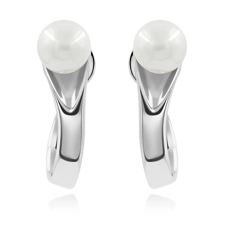 No More Tears Pearl Hoops in Rh 925Silver - ThEyes On