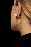 No More Tears Pearl Hoops in Rh 925Silver - ThEyes On