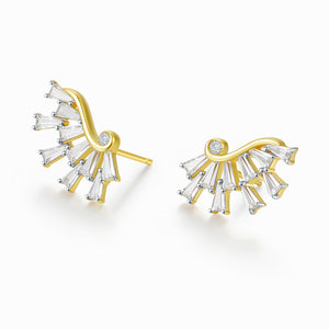 Crystal Angel Wings Ear Studs in 18k Gold Vermeil