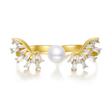 Double Wings Adjustable Ring in 18k Gold Vermeil