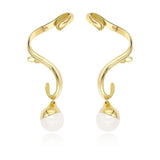 Adjustable 18k Ear Cuff-White Pearl