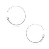 Pearl Silver Hoops