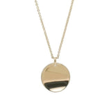 Curved 18k Large Disc Necklace
