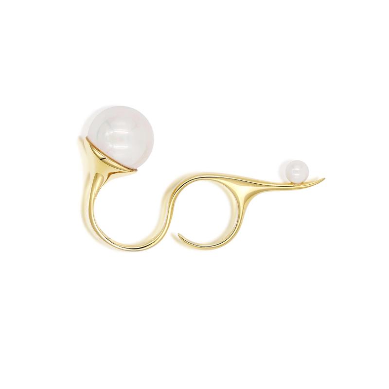 2 Finger Ring- Adjustable Ring-18k Gold - Vermeil-ThEyes On