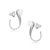 No More Tears Pearl Hoops in Rh 925Silver - ThEyes On