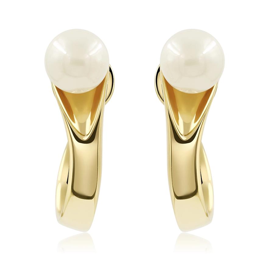 No More Tears Pearl Hoops in 18k Gold - ThEyes On